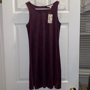 Burgundy suede dress. NWT!